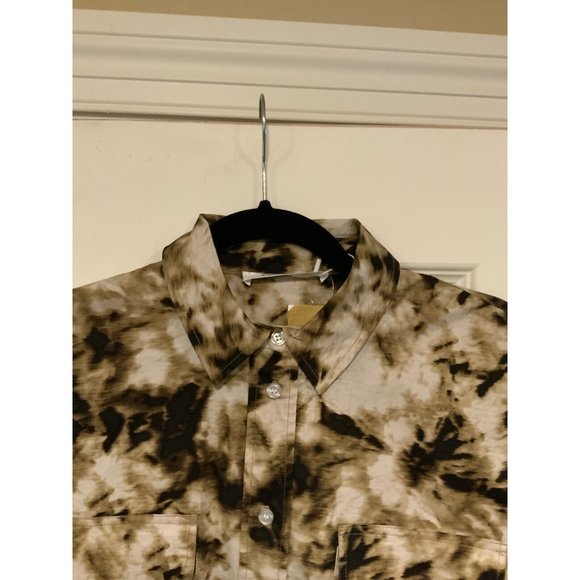 Samsoe Samore Sleeveless Button-Up Tea Shirt Top Brown Camo Clay, Size S NWT! - Picture 4 of 7